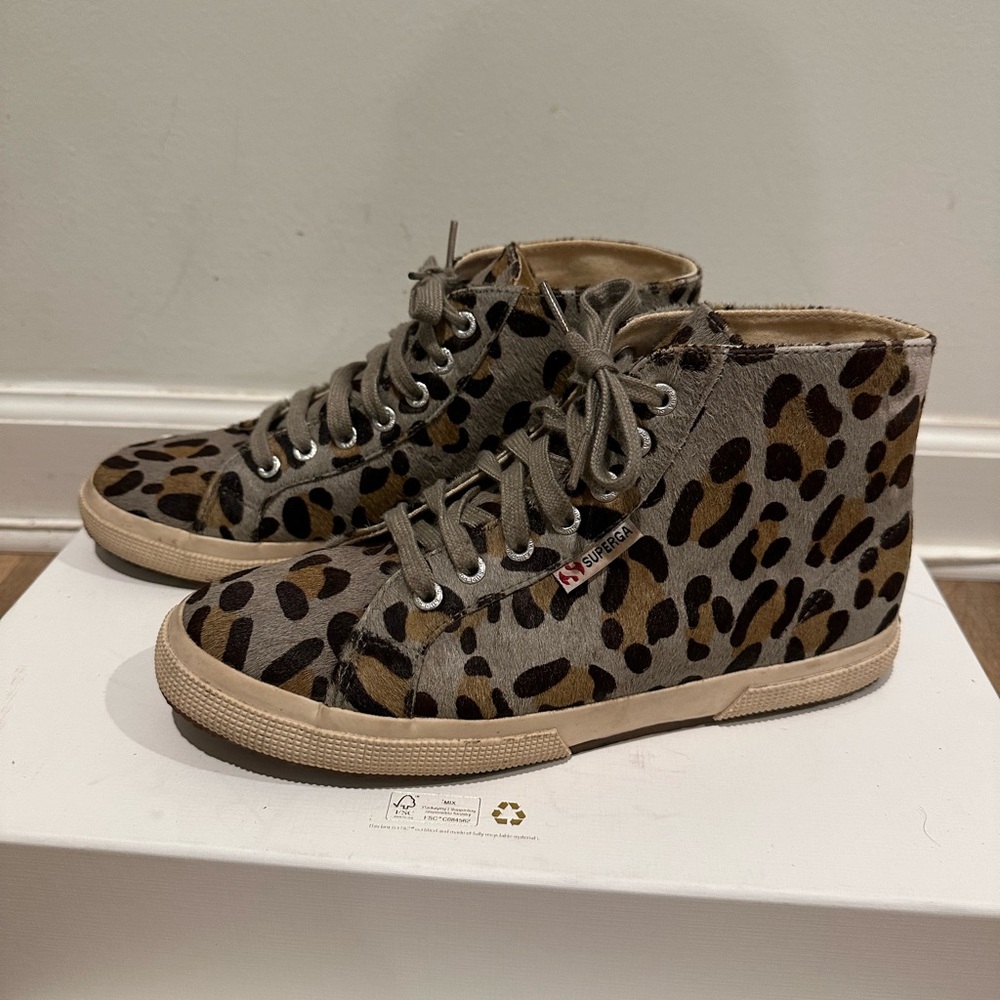 Superga Ponyhair High-Top Sneakers; Size 40 (9). In amazing Used condition